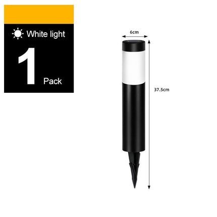 Compact Solar Powered Path Lighting, Durable Stainless Steel LED Lawn Lamp, Black Cool White, 37x6cm, Practical Outdoor Gathering Decor Gift