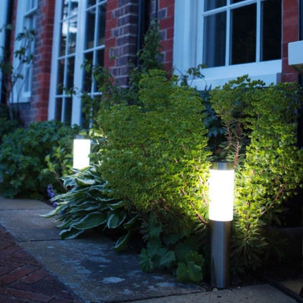 Compact Solar Powered Path Lighting, Durable Stainless Steel LED Lawn Lamp, Black Cool White, 37x6cm, Practical Outdoor Gathering Decor Gift