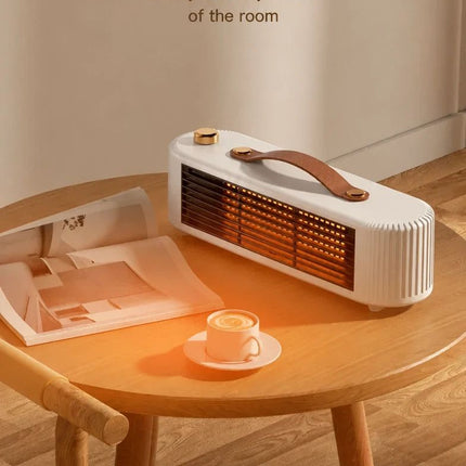 Portable Desktop Space Heater, Fast Heating PTC Ceramic Heater With Dual Heat Modes 450W/800W, Overheat & Tip-Over Safety Protection, Low Noise Indoor Heater For Bedroom & Office, White