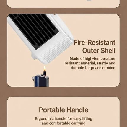 Portable Desktop Space Heater, Fast Heating PTC Ceramic Heater With Dual Heat Modes 450W/800W, Overheat & Tip-Over Safety Protection, Low Noise Indoor Heater For Bedroom & Office, White