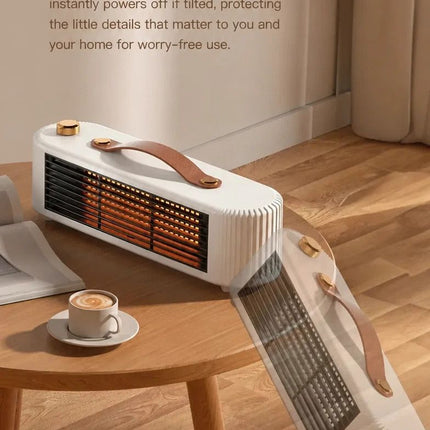 Compact Desktop PTC Ceramic Heater, Quick Warm Electric Heater With 450W/800W Two Heating Settings, Safe Anti-Tip & Overheat Shutoff, Quiet Small Warmer For Indoor Workplace, Green