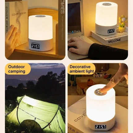 LED USB Night Light with Clock Display, Touch Operated