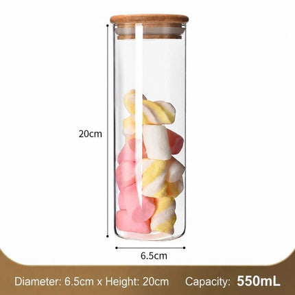 Clear Airtight Glass Jar for Dry Ingredients