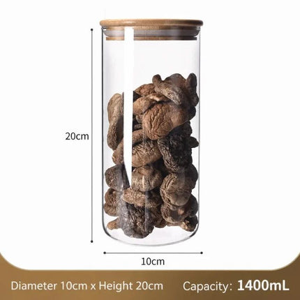 Kitchen Large Clear Glass Storage Jar