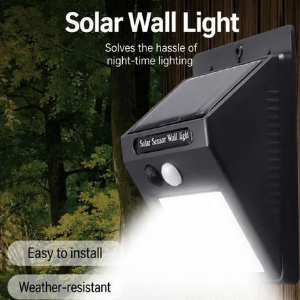 Solar LED Wall Light with Motion Sensor, Waterproof Outdoor Lighting