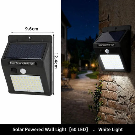 Solar Triangular LED Wall Light, Single Side 60 LED