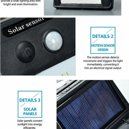Solar Triangular LED Wall Light, Single Side 60 LED