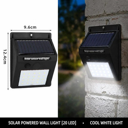Solar LED Wall Light, Single Side 20 LED