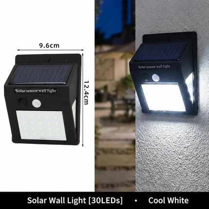 Solar 3-Sided Wall Lamp, 30 LED
