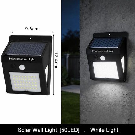 Solar Powered 3-Sided Wall Light, 50 LED