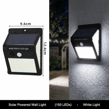 Solar Three-Sided Wall Light, 150 LED