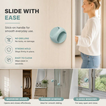 No Drill Self Adhesive Door Handle, Punch-Free Pull Handle for Cabinet