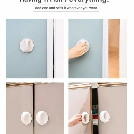 No Drill Self Adhesive Door Handle, Punch-Free Pull Handle for Cabinet