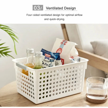 Shallow Plastic Storage Basket, Medium Size, 11.81x8.46x3.35in, Pink, Sundries & Snack Storage Bin, Beautiful Room Organizer Gift
