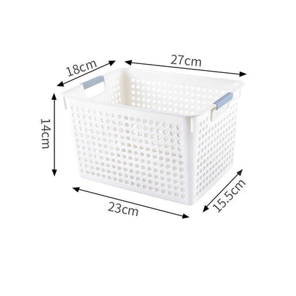 Tall Plastic Storage Basket, Small Size, 10.63x7.09x5.51in, White, Deep Organizer Bin For Closet & Pantry, Reliable Storage Gift