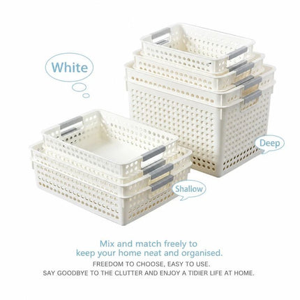 Shallow Plastic Storage Basket, Small Size, 10.43x6.77x2.87in, Green, Lightweight Storage Bin For Stationery & Fruits, Great Daily Gift