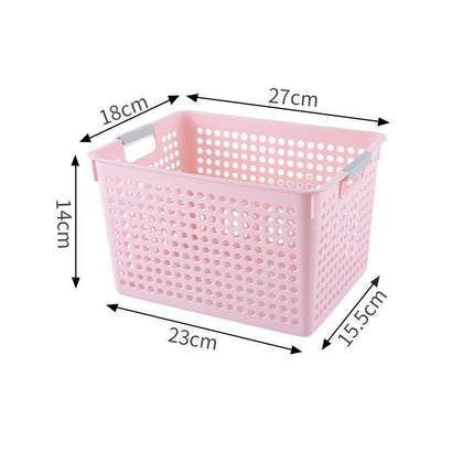 Tall Plastic Storage Basket, Small Size, 10.63x7.09x5.51in, Pink, Deep Storage Bin For Bathroom & Pantry, Sweet Home Organizing Gift