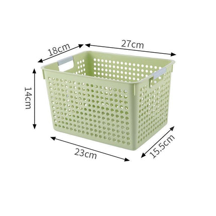 Tall Plastic Storage Basket, Small Size, 10.63x7.09x5.51in, Green, Multi-Purpose Tall Organizer For Books & Produce, Stylish Daily Gift