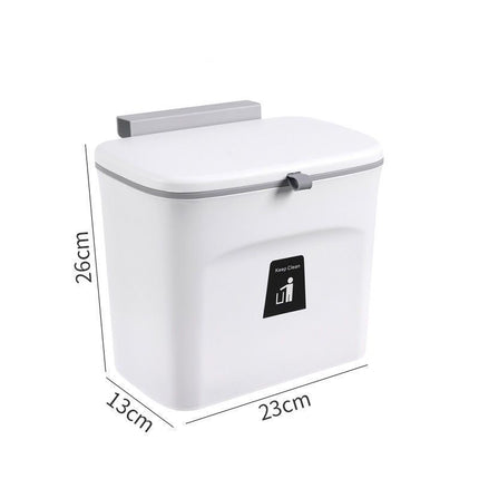 Hanging Kitchen Trash Can with Lid, Cabinet Door Mounted
