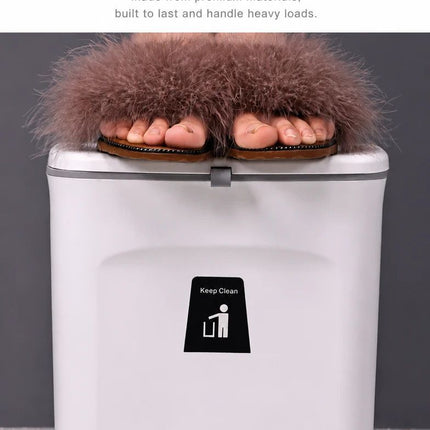 Cabinet Door Hook Trash Can With Handle, Wall Hanging Garbage Bin, 9L, Grey, Household Waste Container For Kitchen & Bathroom, Stylish Home Gift