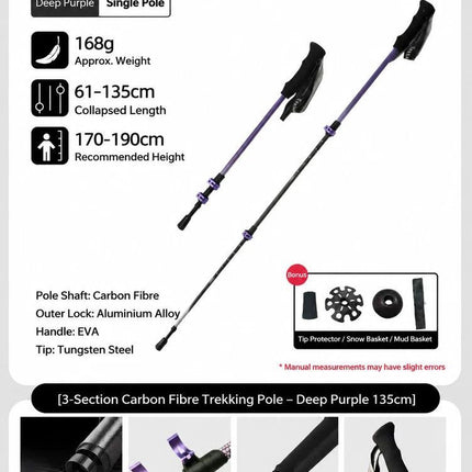 Carbon Fiber Adjustable Hiking Trekking Pole