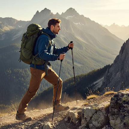 Carbon Fiber 3-Section Telescopic Trekking Stick