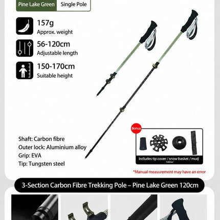 Telescopic Carbon Fiber Hiking Trekking Pole