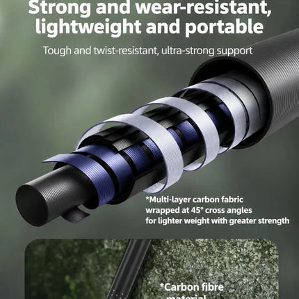 Carbon Fiber 3 Section Adjustable Trekking Stick