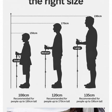 Carbon Fiber 3 Section Adjustable Trekking Stick