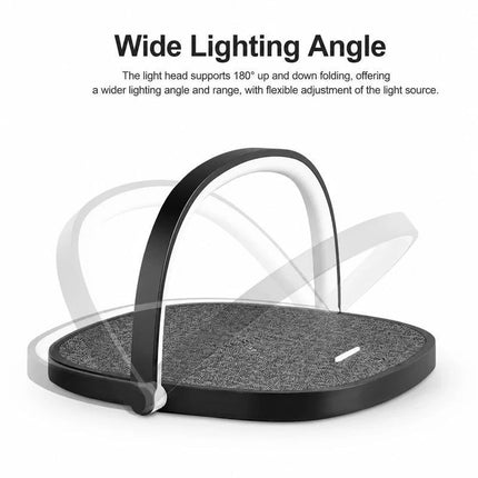 Mini Bedside Desk Lamp, 10W Wireless Charging Phone Stand