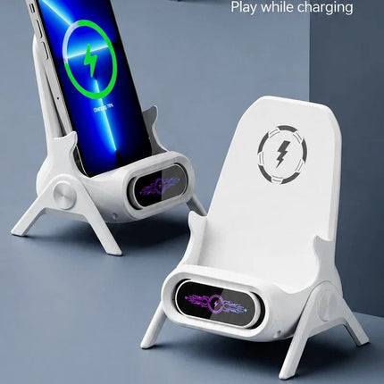 Vertical Chair Shaped Phone Holder, Magnetic Wireless Charger, Lazy Mobile Support Bracket For Entertainment, Pink, Lovely Daily Office Accessory Gift