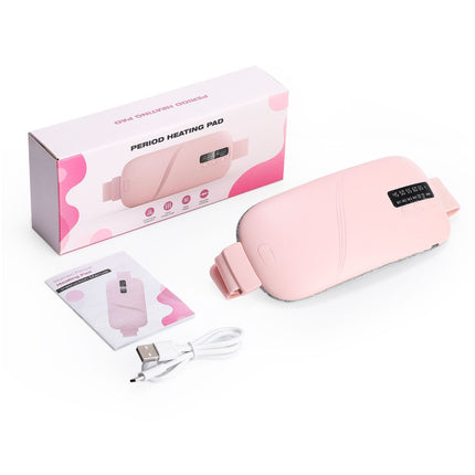 USB Rechargeable Heating Menstrual Warm Belt, Heat & Vibration Massage Warm Waist Belt, Pink, Portable Thermal Therapy Belt For Abdomen, Practical Wellness Gift
