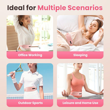 USB Rechargeable Heating Menstrual Warm Belt, Heat & Vibration Massage Warm Waist Belt, White, Portable Abdomen Heating Support Belt, Thoughtful Household Wellness Gift