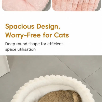 Detachable Notch Style Round Pet Bed, All Season Thick Cushion Pet Nest, Moisture Proof Indoor Pet Bed, Coffee, Size L, 23.62x23.62x5.91in