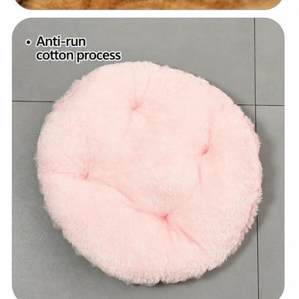 Oversized Removable Notch Style Round Pet Bed, Thick Cushion Moisture-Proof All Season Pet Nest, Pink, Size 2XL, 35.43x35.43x7.87in