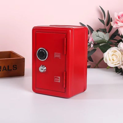 Metal Money Safe Box with Lock, Household Coin Saving Storage Box