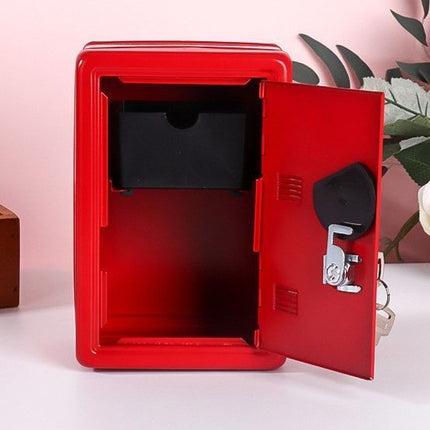 Metal Lockable Money Saving Box, Secure Household Storage Case For Loose Change & Valuables, Purple, Compact Home Piggy Bank Storage