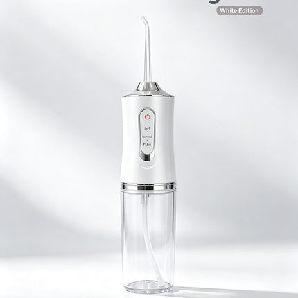 Stylish Electroplated Electric Water Flosser, Portable Household Oral Irrigator, A8 White Electroplated Model With 4 Nozzles, Premium Oral Care Accessory