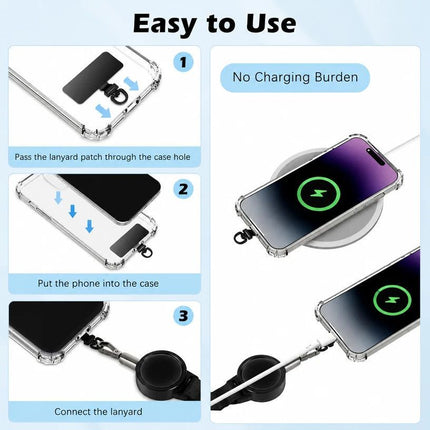 Square Tail Retractable Lanyard, Elastic Pull Key Holder
