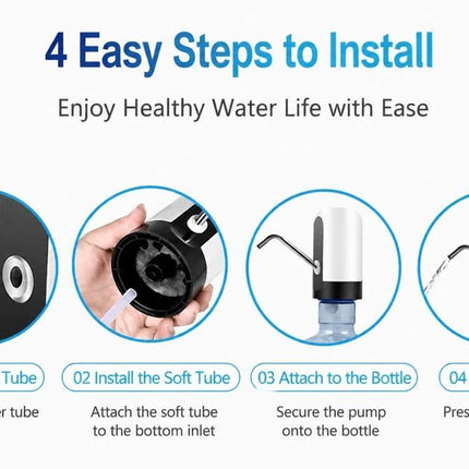 Electric Water Bottle Pump Dispenser For Water Jugs, Rechargeable Automatic Water Suction Device, Smart Household Water Extractor For Purified Water Barrels, White, Practical Indoor Drinking Water Accessory