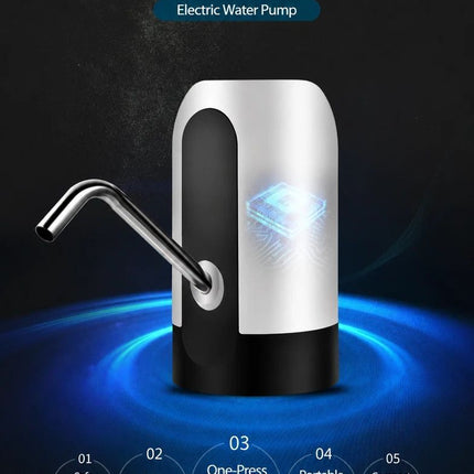 Electric Water Bottle Pump Dispenser For Water Jugs, Rechargeable Automatic Water Extraction Machine, Smart Household Water Suction Device For Purified Water Barrels, Black, Sturdy Home Drinking Equipment