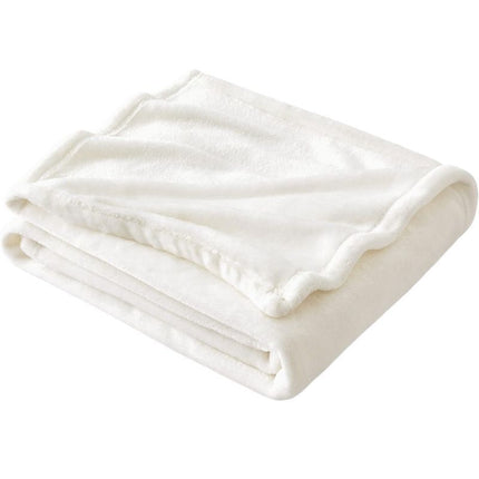 Tiny Flannel Fleece Cuddle Blanket, Light Soft Plush Mini Throw For Multi Scenarios, White, 45X65cm, Size XXS, Portable Small Blanket