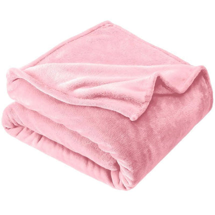 Warm Lightweight Flannel Fleece Blanket, Super Soft Plush Cover For Indoor Rest & Leisure, Pink, 180X200cm, Size XL, Ideal For Night Time Use
