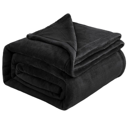 Tiny Flannel Fleece Cuddle Blanket, Light Soft Plush Mini Throw For Multi Scenarios, Black, 45X65cm, Size XXS, Portable Small Blanket