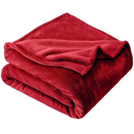 Premium Flannel Fleece Throw Rug, Fluffy Warm Cozy Blanket For Bed, Sofa And Daily Snuggling, Red, 150X200cm, Size L, Durable Household Textile