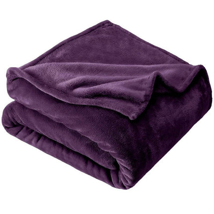 Soft Flannel Fleece Mini Throw Blanket, Light Warm Plush Cover For Daily Use, Dark Purple, 70X100cm, Size XS, Convenient Portable Home Rug