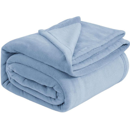 Ultra Soft Flannel Fleece Throw Blanket, Lightweight Warm Cozy Plush Cover For Sofa, Bed & Cuddle Use, Sky Blue, 100X150cm, Size S, Versatile Indoor Home Bedding