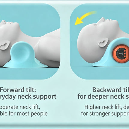 Electric Neck & Shoulder Massage Pillow, Portable Cervical Massager With Kneading, EMS Pulse & Heat Therapy, Suitable For Home & Car Use, Sky Blue, Ergonomic Muscle Relaxation Device