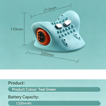 Electric Neck & Shoulder Massage Pillow, Portable Cervical Massager With Kneading, EMS Pulse & Heat Therapy, Suitable For Home & Car Use, Sky Blue, Ergonomic Muscle Relaxation Device