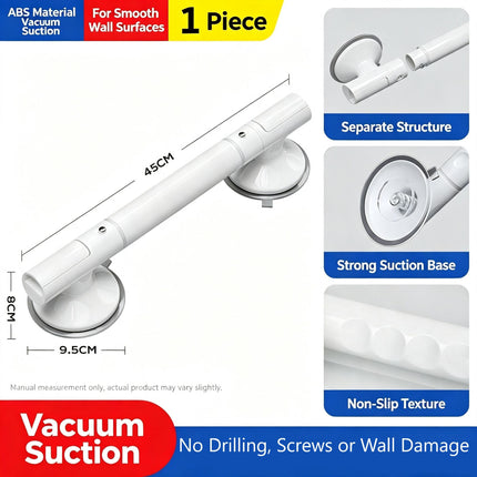 Extended Suction Cup Bathroom Grab Bar